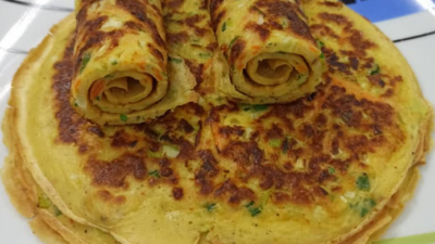 Sebzeli Krep Malzemeler 4 adet yumurta 1 su bardağı süt