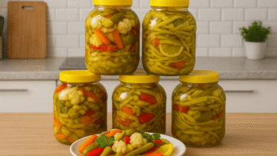 Karışık Turşu (5 Litre İçin) Malzemeler (5 litrelik kavanoz için)