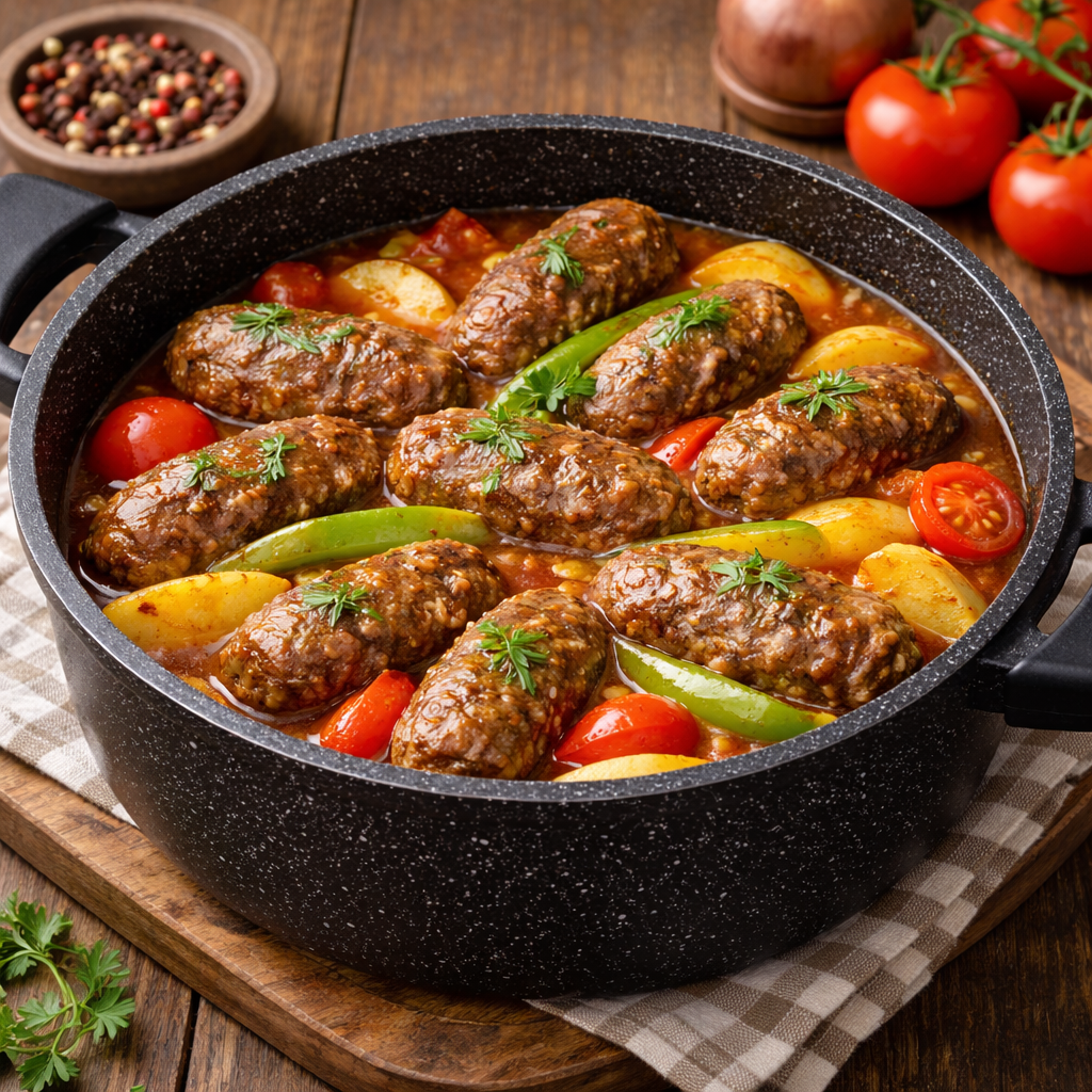 Tencerede İzmir Köfte Tarifi Köfte İçin: 500 g kıyma (orta