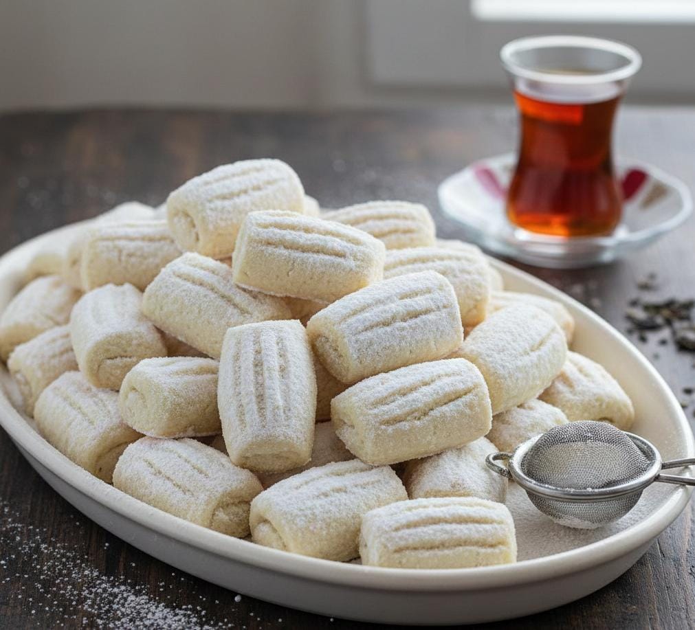 Tam Ölçülü Pastane Usulü Un Kurabiyesi Malzemeler 250 gram oda