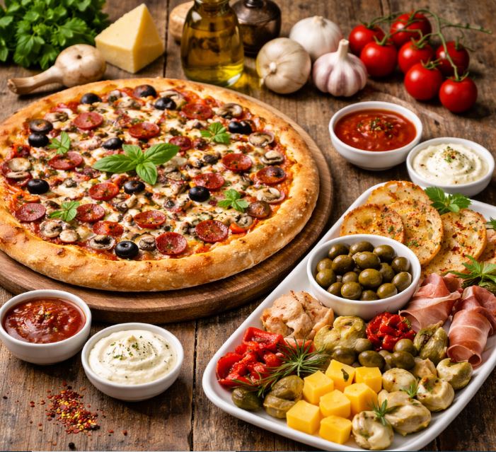 Mantarlı Bol Malzemeli Pizza Tarifi Malzemeler Hamuru için: 1 su