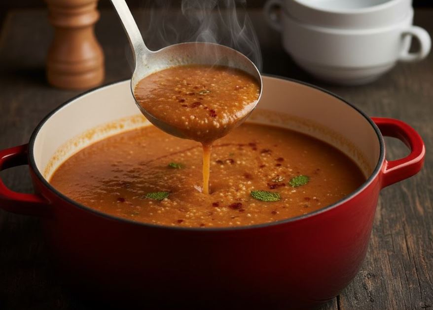 Ezogelin Çorbası Tarifi Ezogelin Çorbası Tarifi Malzemeler 1 çay bardağı kırmızı mercimek 2