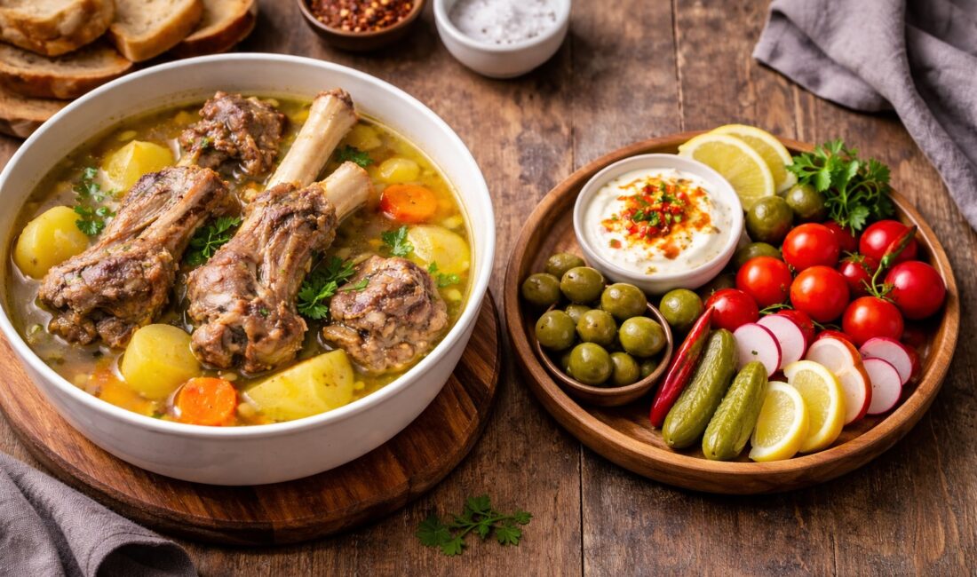 Kemikli Et Haşlama Tarifi Malzemeler (4–5 kişilik) 1 kg kemikli