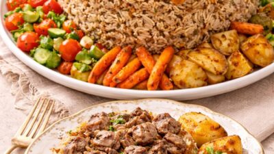 Bol Etli Maklube Pilavı Tarifi Malzemeler (6–8 kişilik) Et kısmı