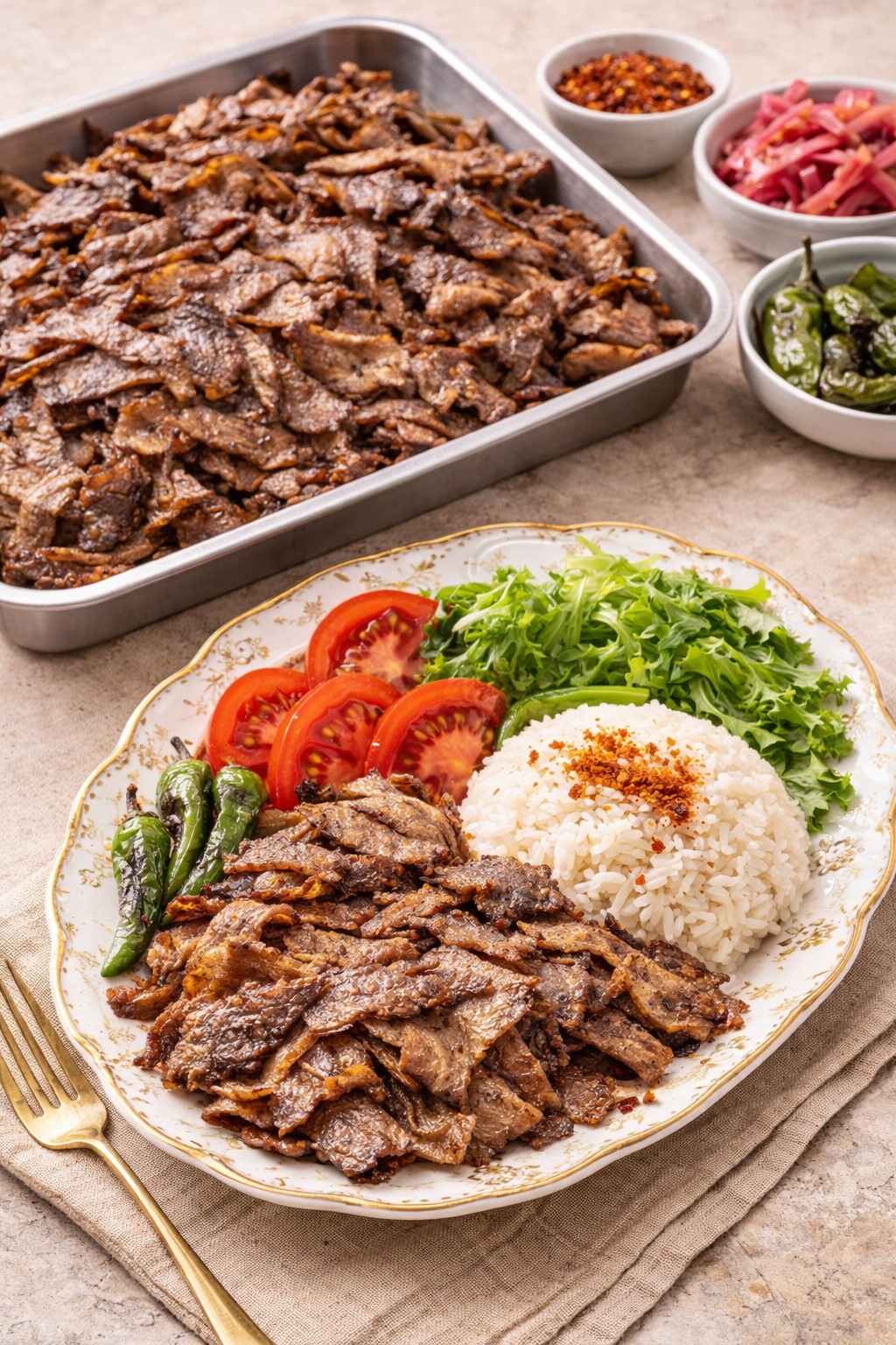 Evde Yaprak Döner Tarifi Dana Etli Malzemeler 1 kg dana
