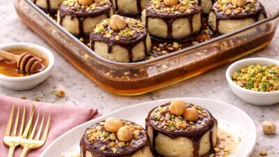 Nutkum Dondu Tatlısı (Borcamda – Şerbetli ve Çikolatalı) Hem şerbetli