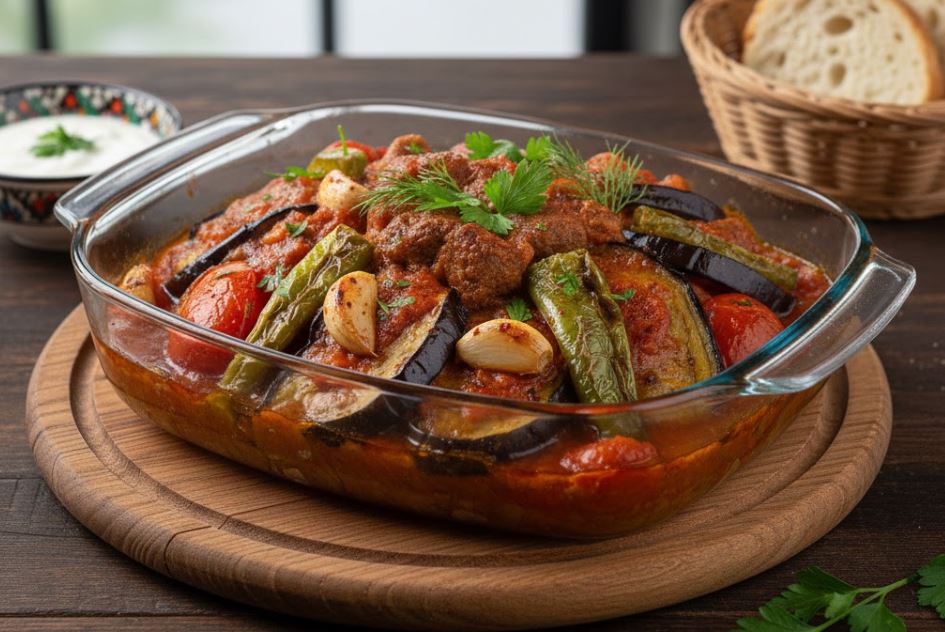 Fırında Patlıcan Kebabı Tarifi (Tepside, Lokum Gibi) Malzemeler Köftesi için: