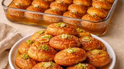 Borcamda Nar Gibi Kızarmış Şekerpare Tarifi (Tam Ölçülü) Malzemeler Hamuru