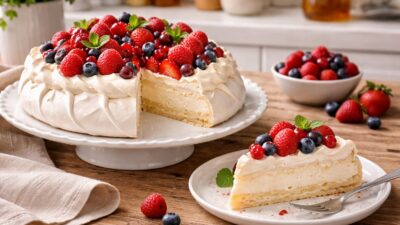 Pavlova Tatlısı Tarifi Pavlova, dışı çıtır mereng, içi ise yumuşak