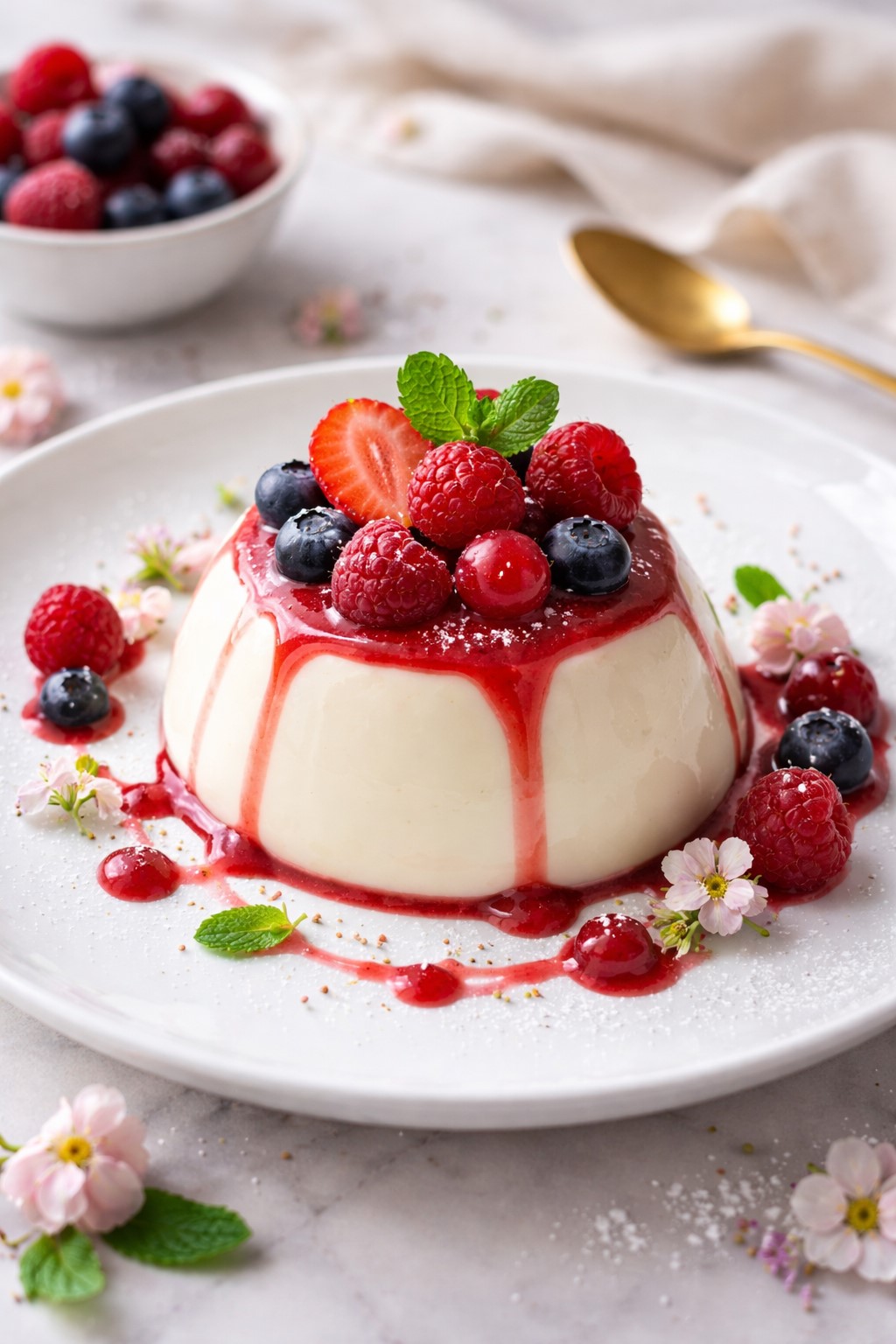Panna Cotta Tarifi (4 porsiyon) Malzemeler 2 su bardağı (400