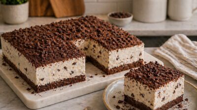 Çikolatalı Sütlü Dondurmalı Kare Pasta Malzemeler Taban için: 2 paket