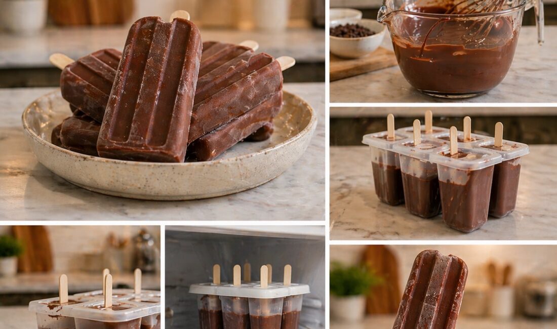 Çikolatalı Dondurma (Popsicle) Malzemeler (6–8 adet için) 2 su bardağı