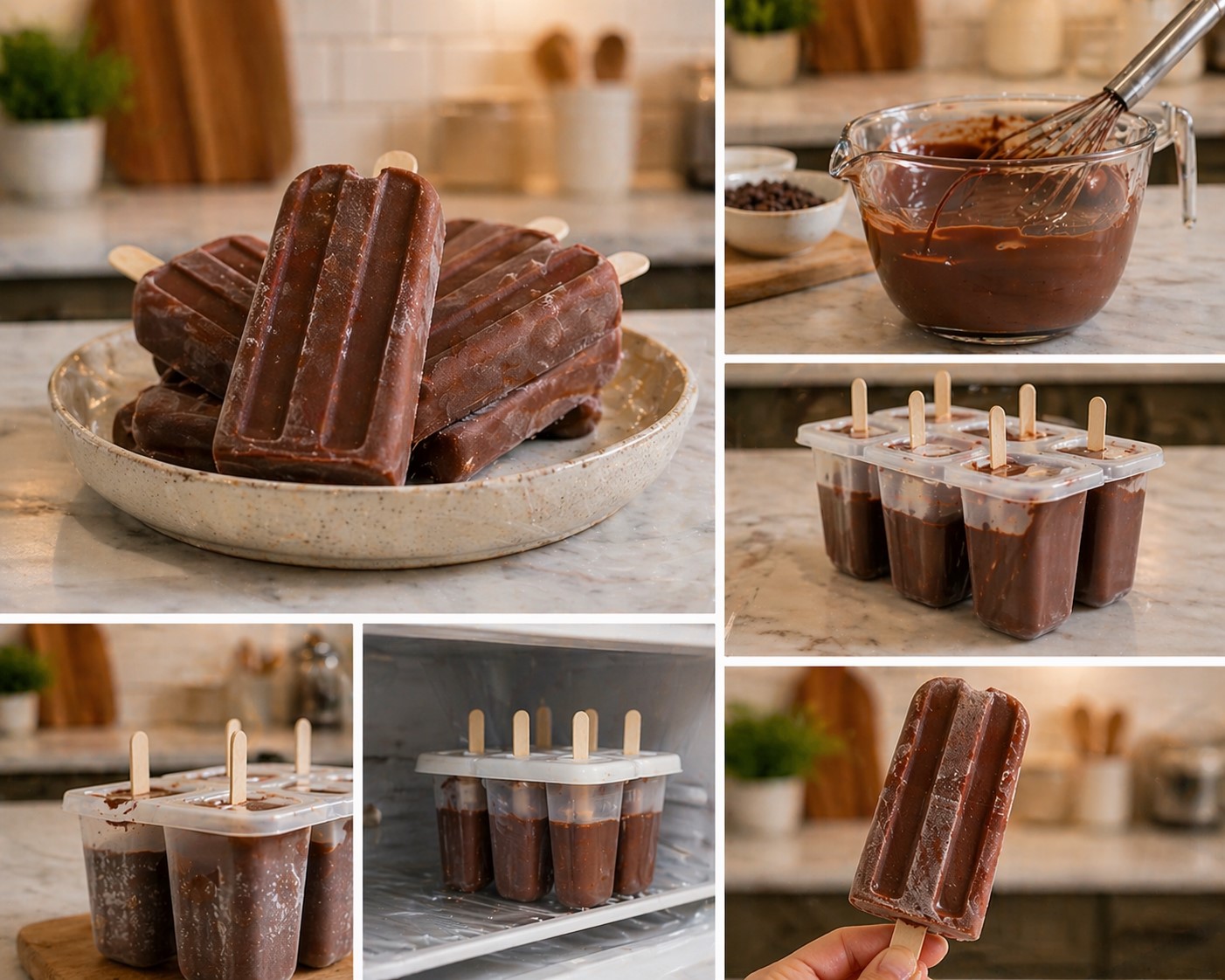 Çikolatalı Dondurma (Popsicle) Malzemeler (6–8 adet için) 2 su bardağı