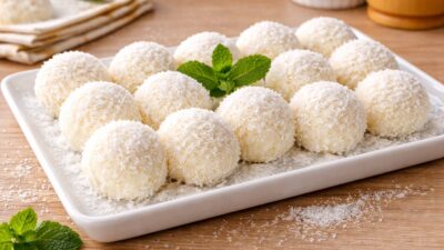 Kar Topu Tatlısı Yaklaşık 20–25 adet kar topu çıkar. Malzemeler: