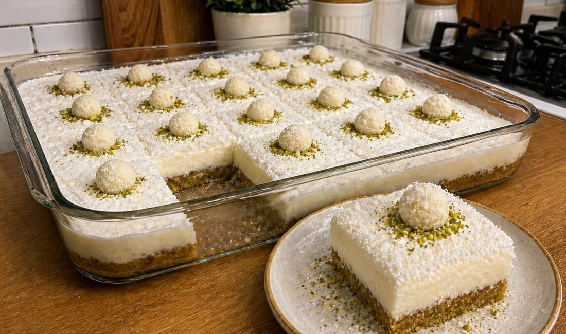 Kardelen Tatlısı Borcamda Hafif, sütlü ve hindistan cevizli şık bir