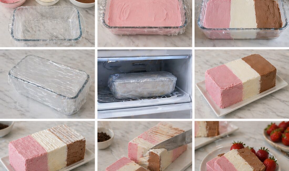 Neapolitan Ice Cream (3 Katlı) Malzemeler Ortak baz (3 kat