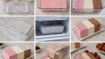 Neapolitan Ice Cream (3 Katlı) Malzemeler Ortak baz (3 kat