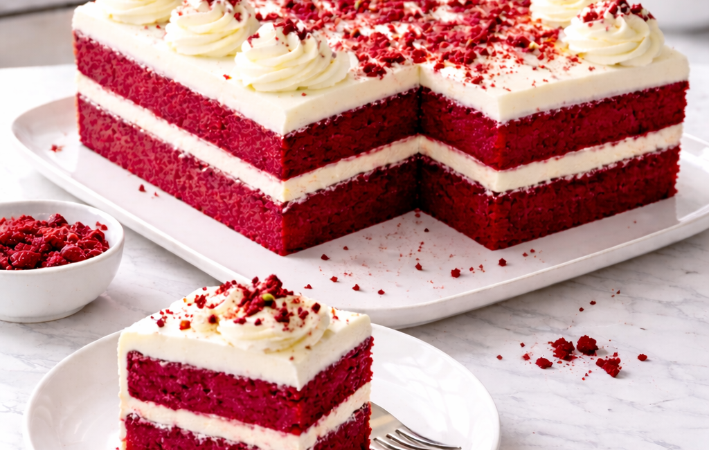 Red Velvet Pasta (Kare Kalıp – 8-10 kişilik) Ölçülü Tarif