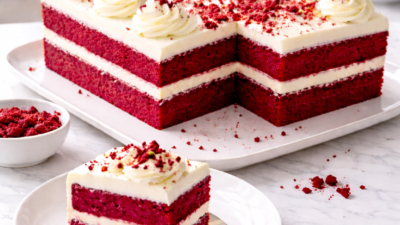 Red Velvet Pasta (Kare Kalıp – 8-10 kişilik) Ölçülü Tarif