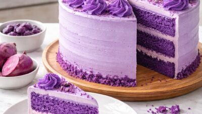 Mor Pasta (Ube Cake) 8-10 kişilik Ölçülü Tarif Filipinlere Özgü