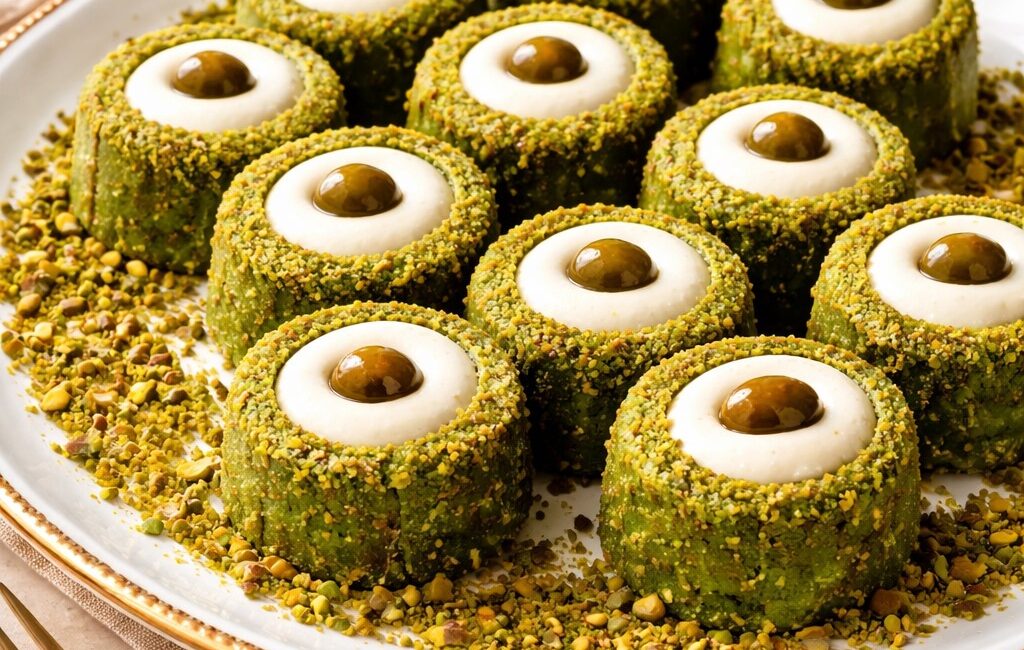 Yeşil Göz Tatlısı Yeşil Göz Tatlısı (8–10 adet) Muhallebisi için: 2 su bardağı