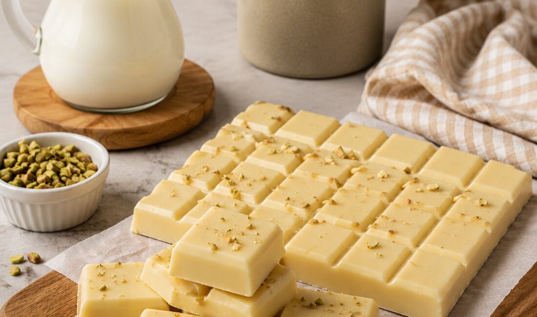 Ev Yapımı Sütlü Çikolata Malzemeler 200 g beyaz çikolata 100