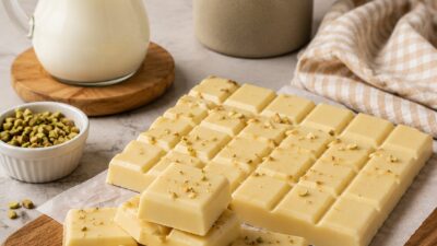 Ev Yapımı Sütlü Çikolata Malzemeler 200 g beyaz çikolata 100