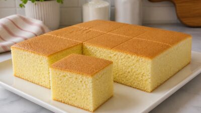 Sodalı Sünger Kek 20×20 cm kalıp Malzemeler: 4 adet yumurta