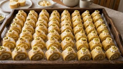 Muzlu Mini Rulo Pasta ### Pandispanyası İçin * 4 adet